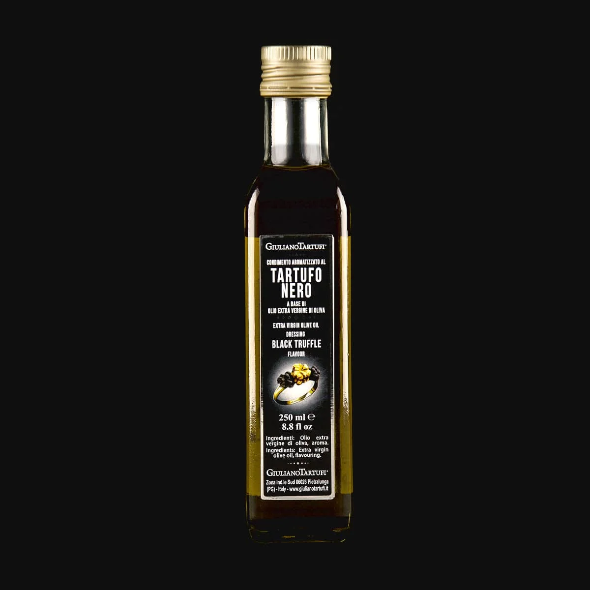 Condiment aromatizat cu Trufe Negre pe bază de Ulei Extra Virgin de Măsline